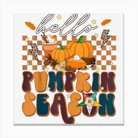 Oes Hello Fall Pumpkin Season Of The Eastern Star Halloween Canvas Print