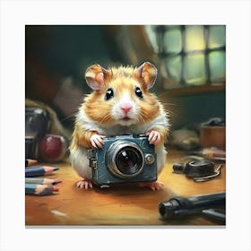 Hamster With Camera 1 Canvas Print