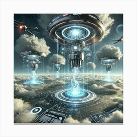 Weather Control Stations Scifi Canvas Print