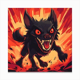 Scary Dog Emoji Dynamic Background 5 Canvas Print