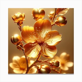 Golden Cherry Blossoms Canvas Print