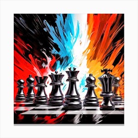 Chess Pieces On Fire 1 Canvas Print