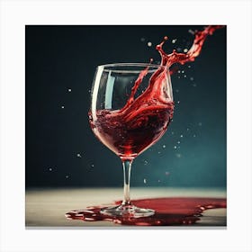 Splash Of Red Wine Canvas Print