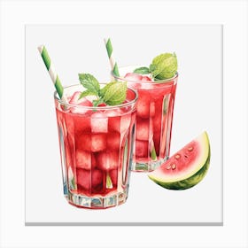 Watermelon Cocktail 24 Canvas Print