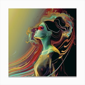 Calming portrait of a woman, artwork print, "Tranquility" Canvas Print