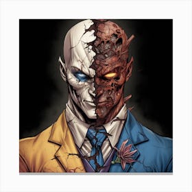 Richardvachtenberg The Voice Of Two Face Torn Between His Dual Canvas Print