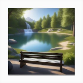 Bench In The Park Canvas Print