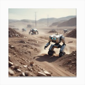 Robots In The Desert Canvas Print