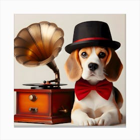 Beagle In Top Hat~Reimagined 2 Canvas Print