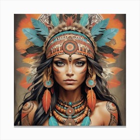 Tribal girl Enigma Boho Art Style Art Print Canvas Print