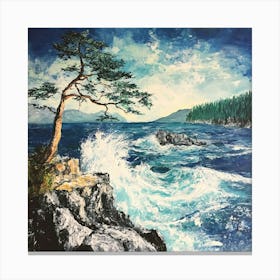 Crashing Waves Art Canvas Print