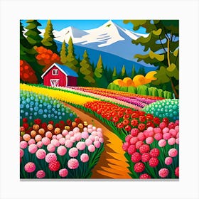 Flowers In The Field Canvas Print