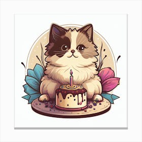 Birthday Cat Canvas Print