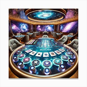 A Futuristic Casino Game Called Galaxy Poker, Set Canvas Print