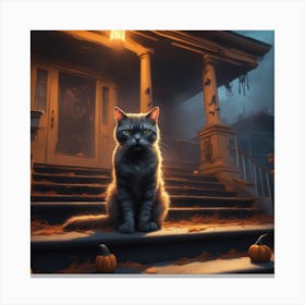 Halloween Cat 28 Canvas Print