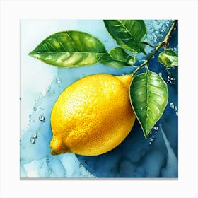 Lemon Watercolor Trending On Artstation Sharp Focus Studio Photo Intricate Details Highly Deta Canvas Print