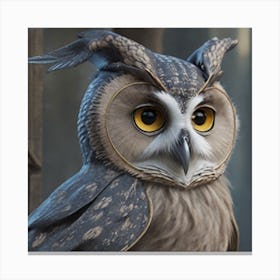 Owl with attractive colors Canvas Print