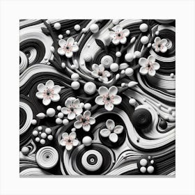 Black And White Swirls Canvas Print