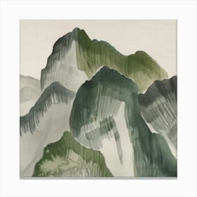 Japanese Watercolour Of Mount Nantai 3 Canvas Print