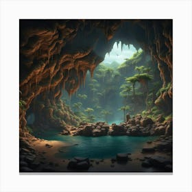 Cave In The Jungle Canvas Print