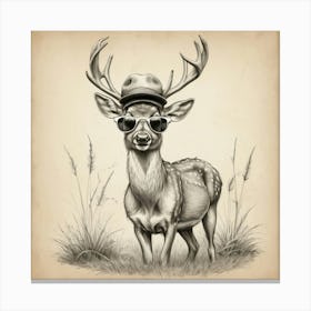 Deer In Sunglasses Canvas Print