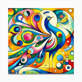 Abstract Colorful Peacock Canvas Print