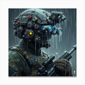 Soldier In The Rain 1 Canvas Print