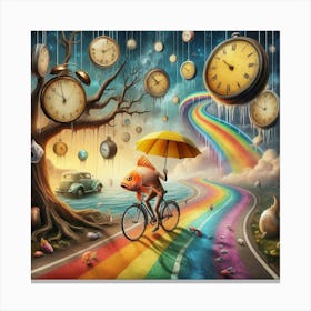 Rainbows And Clocks Canvas Print