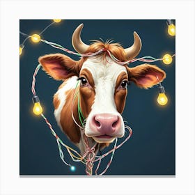 Christmas Cow 3 Canvas Print