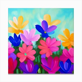 Flowers On A Blue Sky Canvas Print