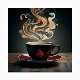 Coffee Cup With Smoke 23 Canvas Print