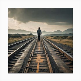 A Person Stepping Onto A Train Platform A Road Winding Through Changing Landscapes Or A Ship Sailing 612465554(1) Canvas Print