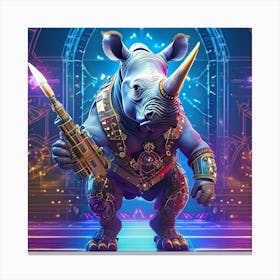 Bodyguard Rhino Steampunk Fashion Canvas Print