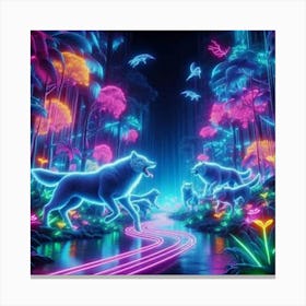 Glowing animals Canvas Print