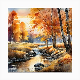 Autumn River 2 Canvas Print