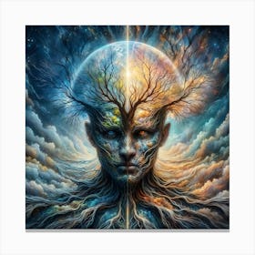 Roots of the Mind, Psychedelic, Tree of Life Canvas Print