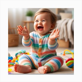 Laughing Baby Canvas Print