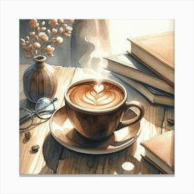 Coffee And Books 2 Canvas Print