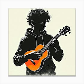 Man Playing An Ukulele Canvas Print