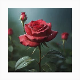 Roses In The Rain Canvas Print