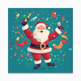 Vector Illustration Cheerful Santa Claus 1 Canvas Print