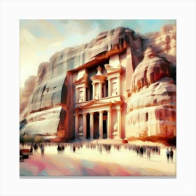 Petra Old City in Jordan - Painting Canvas Print