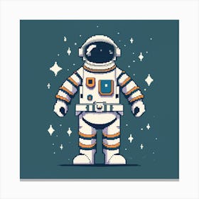 Pixel Art Spaceman Poster 3 Canvas Print