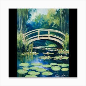 Water Lily Bridge 2 Canvas Print