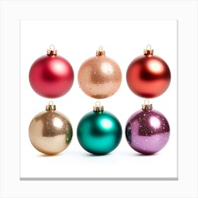 Christmas Ornaments Isolated On White 1 Canvas Print