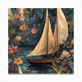 Sailboats In The Water Canvas Print
