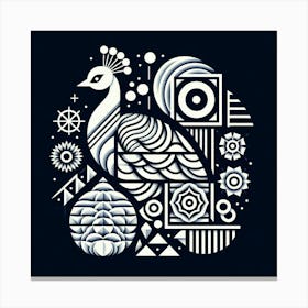 Minimalist, Peacock 4 Canvas Print