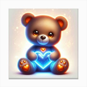 Teddy Bear With Heart 4 Canvas Print