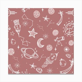 Space Voyage Rose Canvas Print