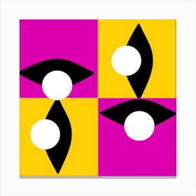 Pink and Yellow Checkered Eye Canvas Print